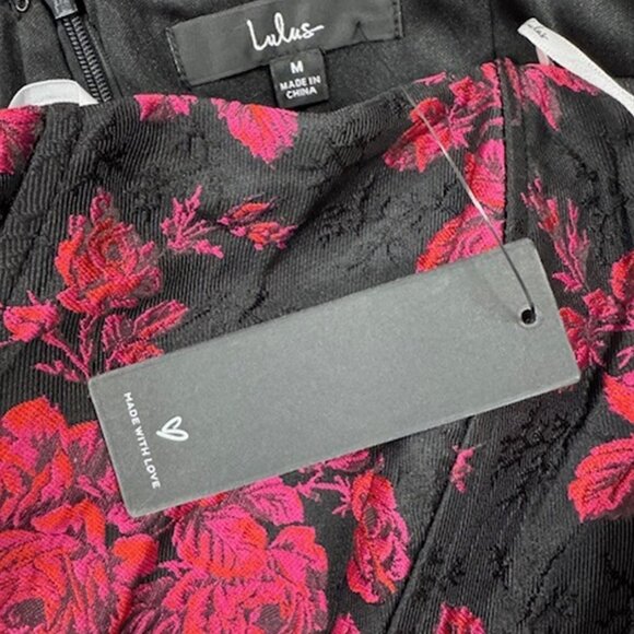 NWT Lulus Made for Elegance Black Floral Jacquard Strapless Mini Dress - Picture 7 of 9